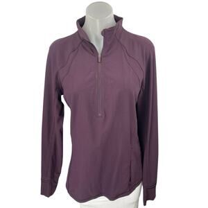 Lululemon Women's Purple Long Sleeve Quarter Zip Workout Athletic Top Size 10